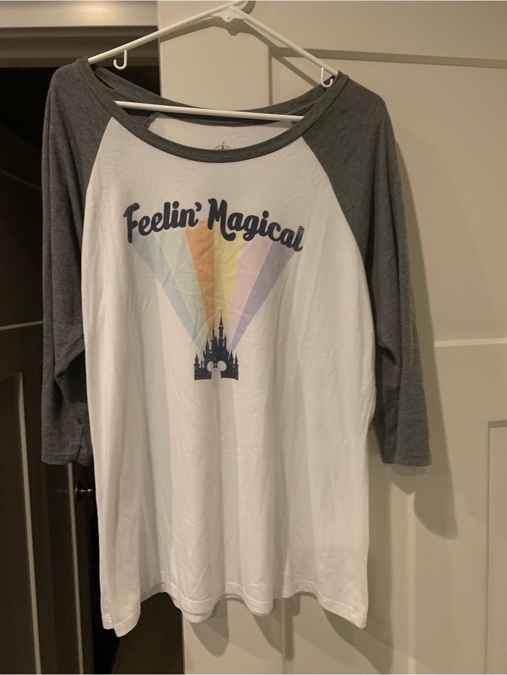Disney Feelin' Magical Raglan Tee - White & Gray